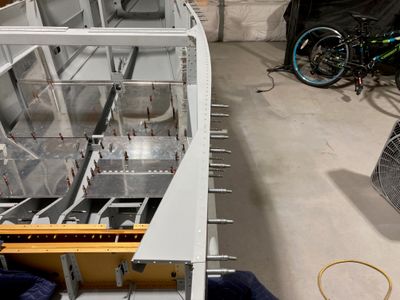 Riveting the canopy decks, F-709 bulkhead and the shoulder harness anchors