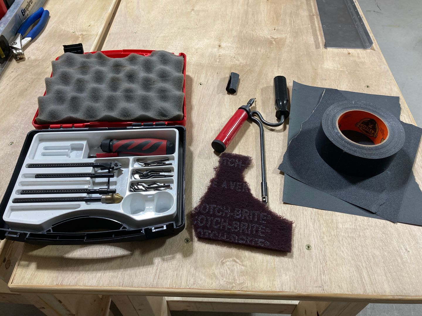 Various tools I used for deburring