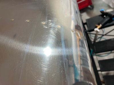 A dent in the leading edge.