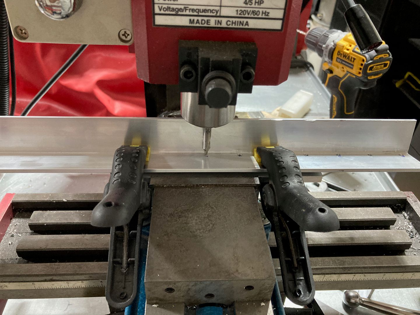 The drilling setup.