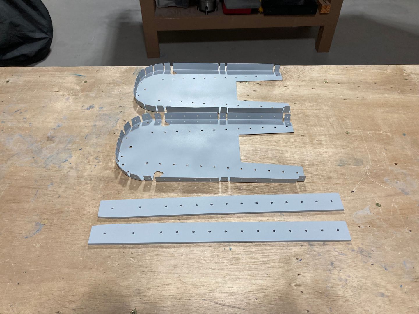 F-711 parts are primed.