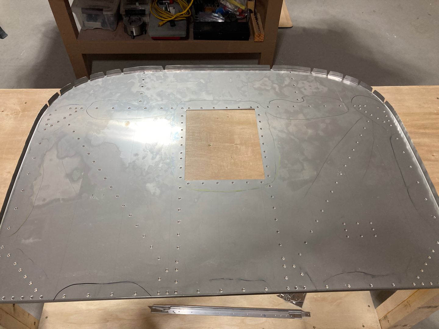 The firewall sheet is dimpled.