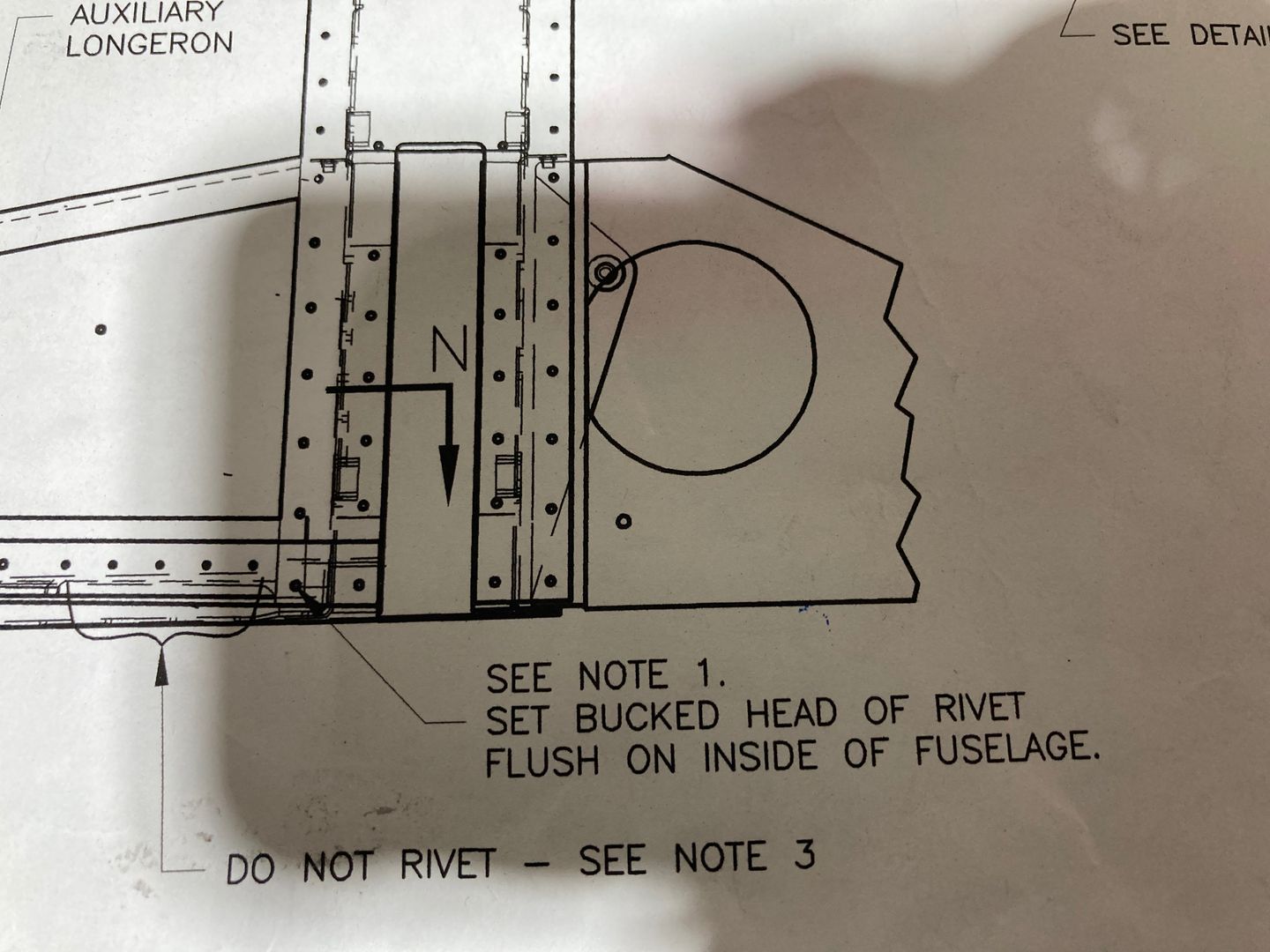The note about bucked head being flush.