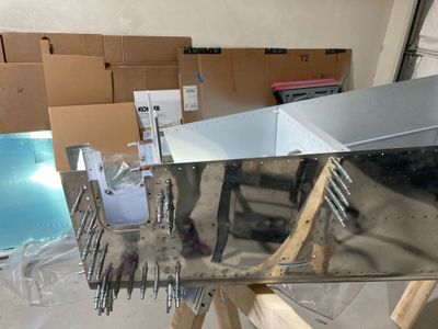 Riveting the remaining fuselage aft rivets