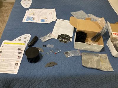 Landing light components.