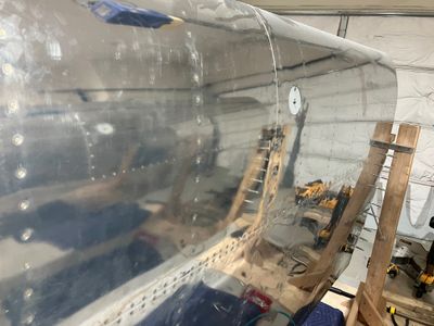 Finished riveting the top skins and made a wing cradle