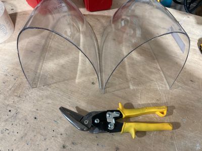 Cut the wingtip lens stock into two sides.
