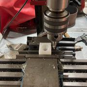 Machining the notch in the block.