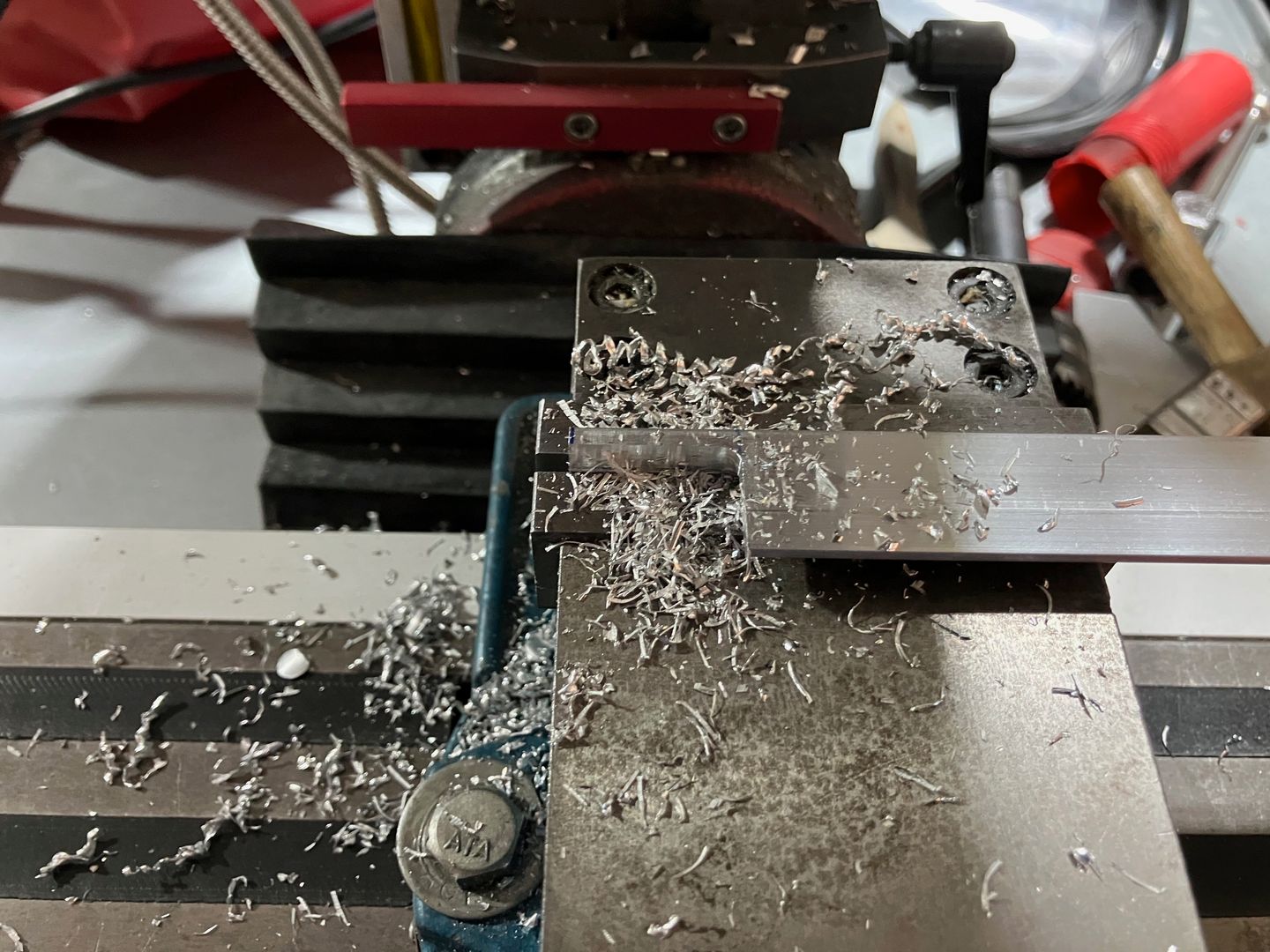 Machining the F-7108B angle.