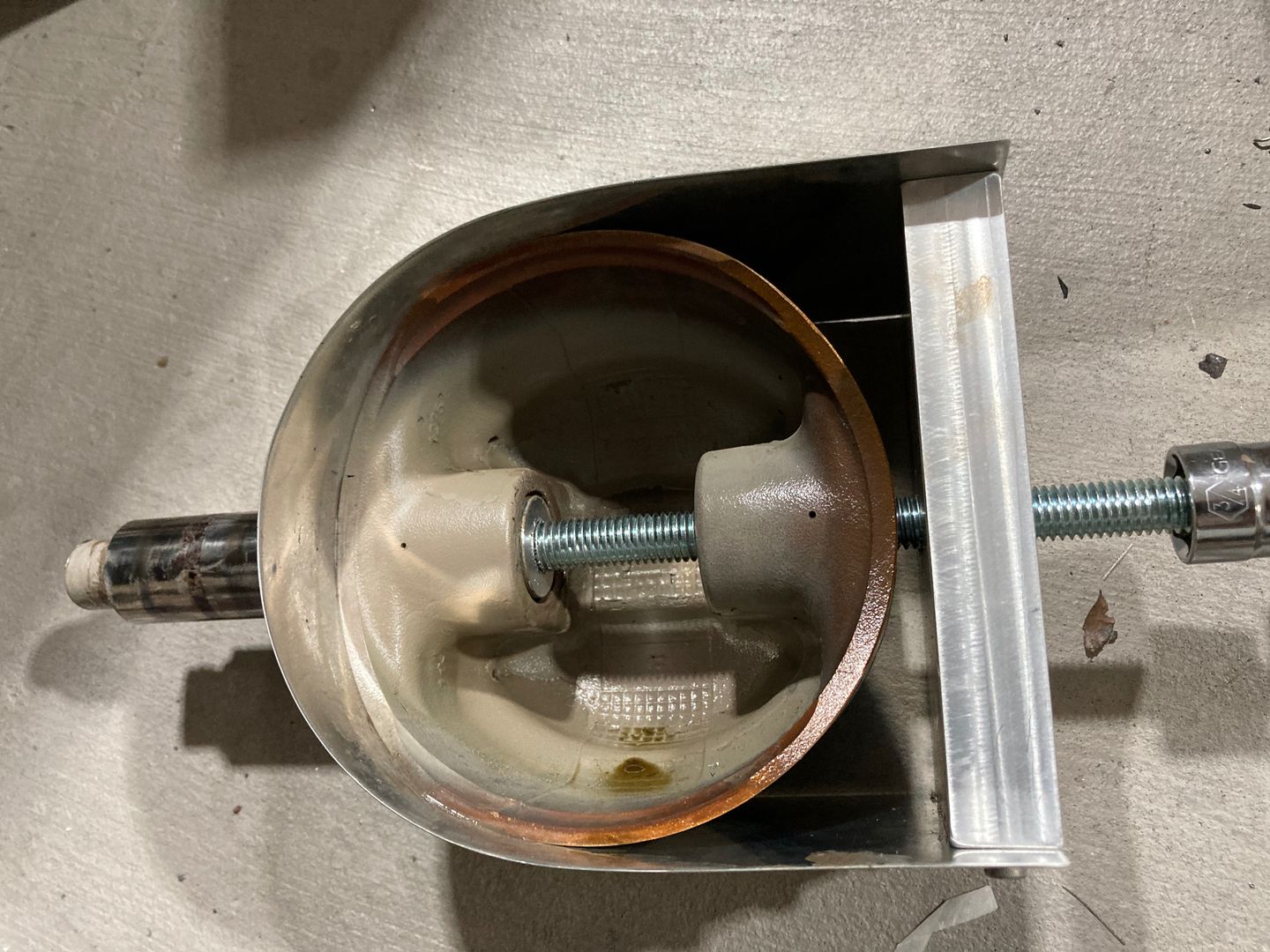 A piston pin removal tool.