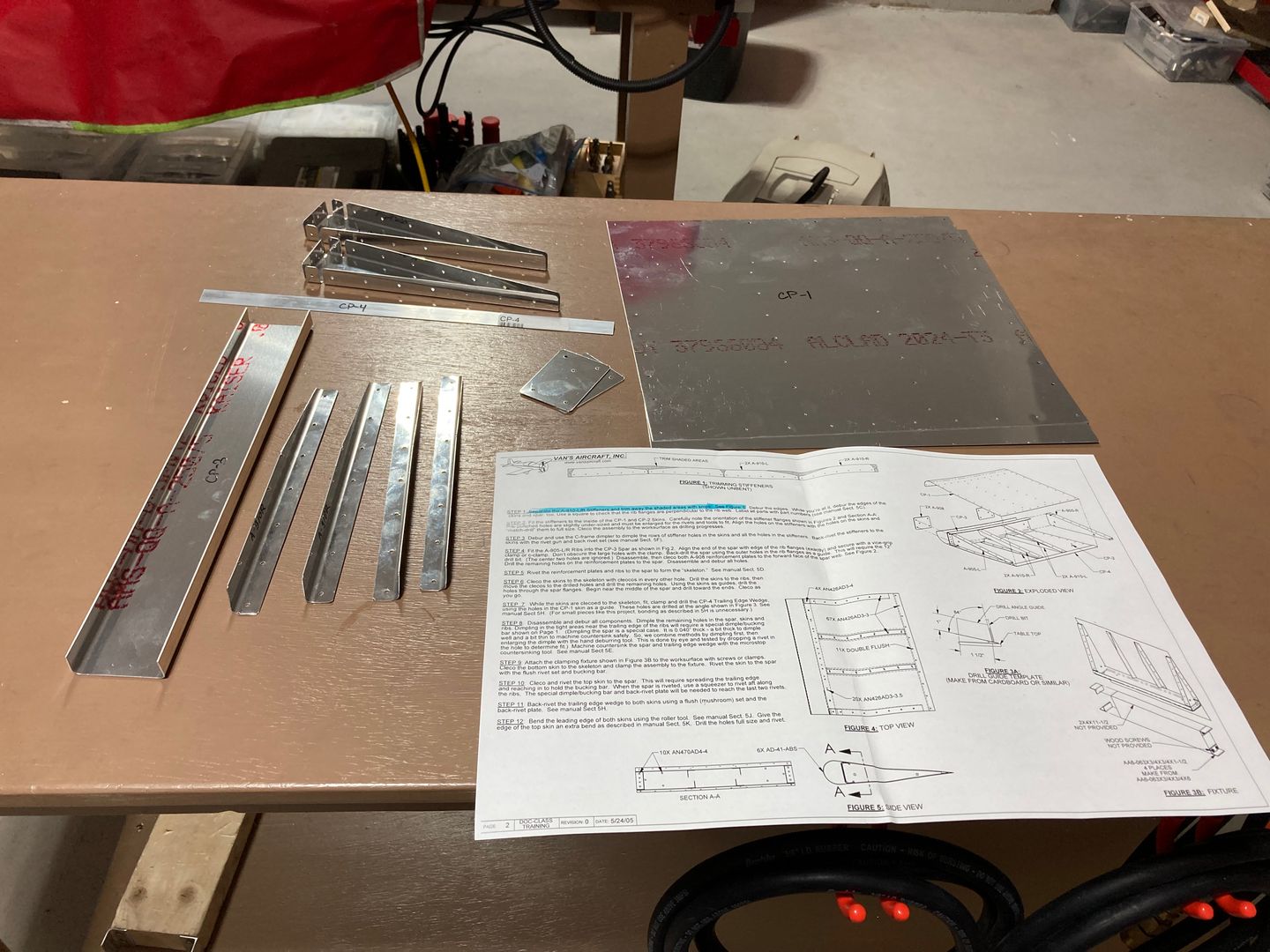 Vinyl removed and stiffeners cut with aviation snips