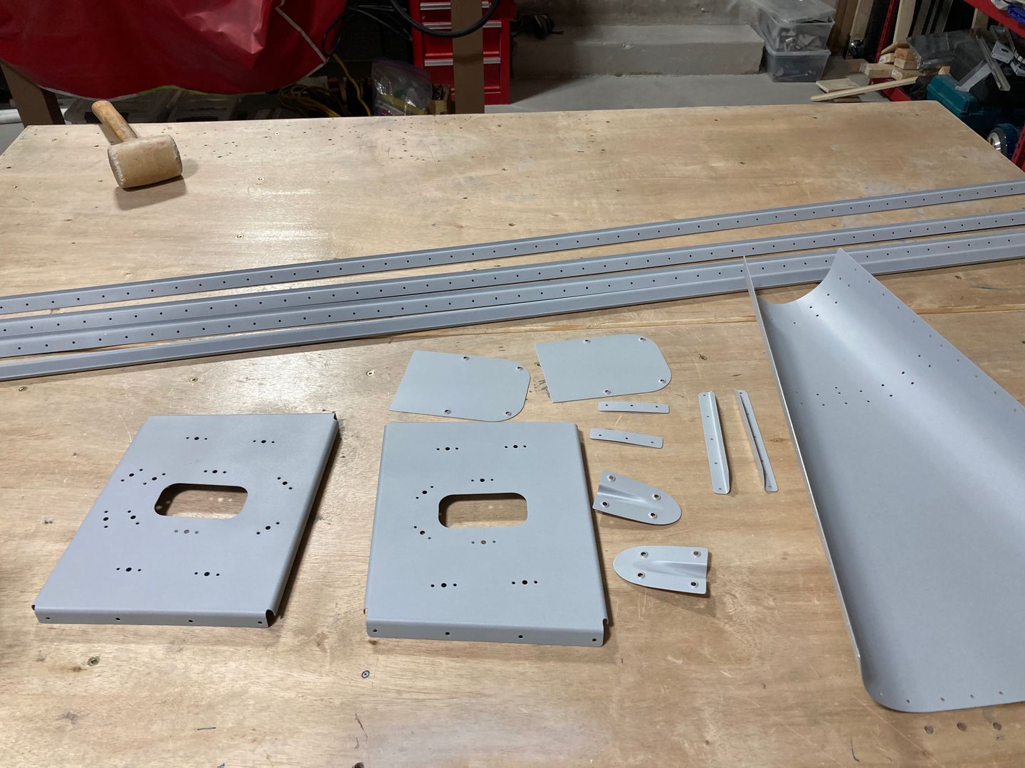 Primed other aft fuselage parts.