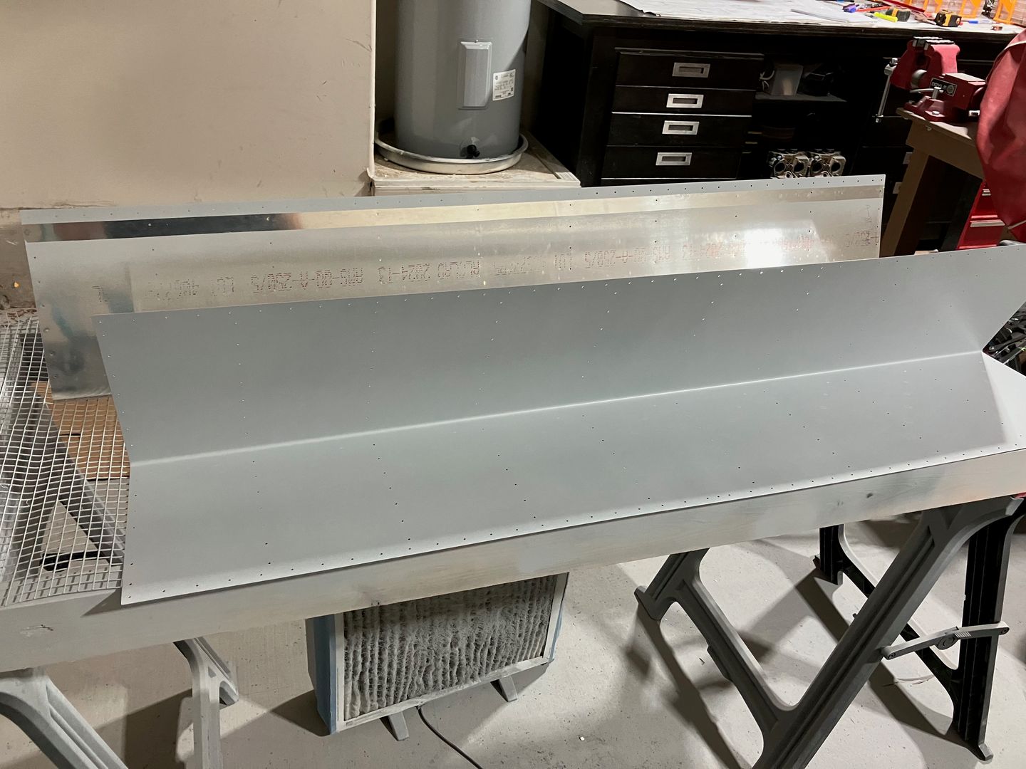 Aileron skins primed