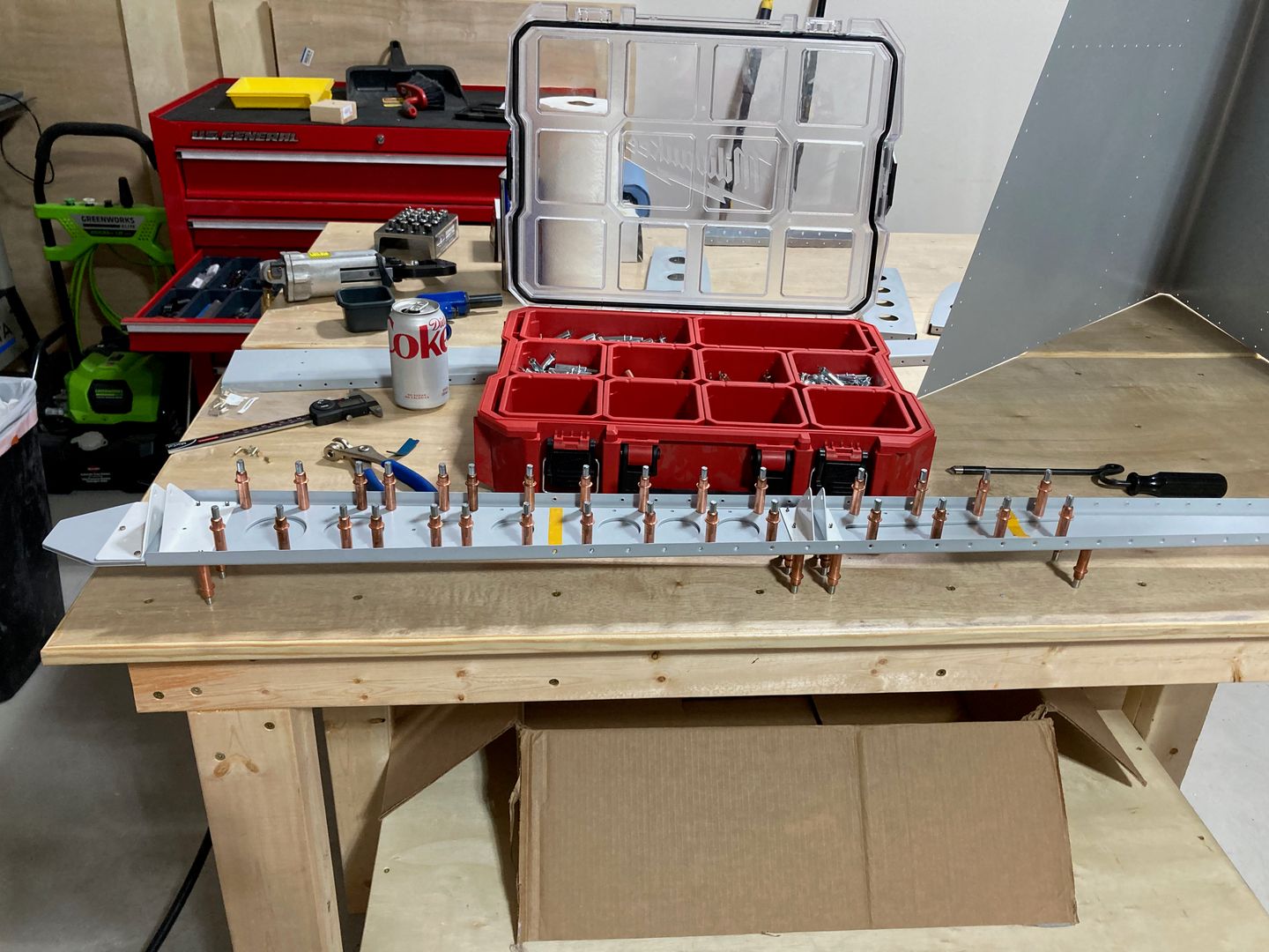Rear spar is ready for riveting!