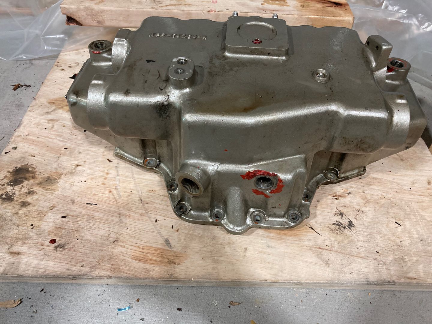 The sump is removed.