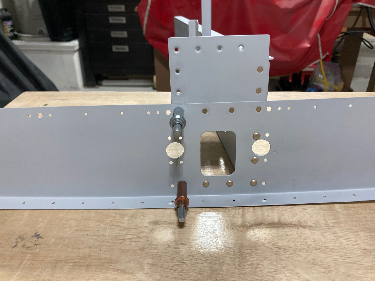 Riveting F706 together.