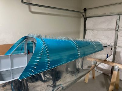 Reamed the skins to the bulkheads.