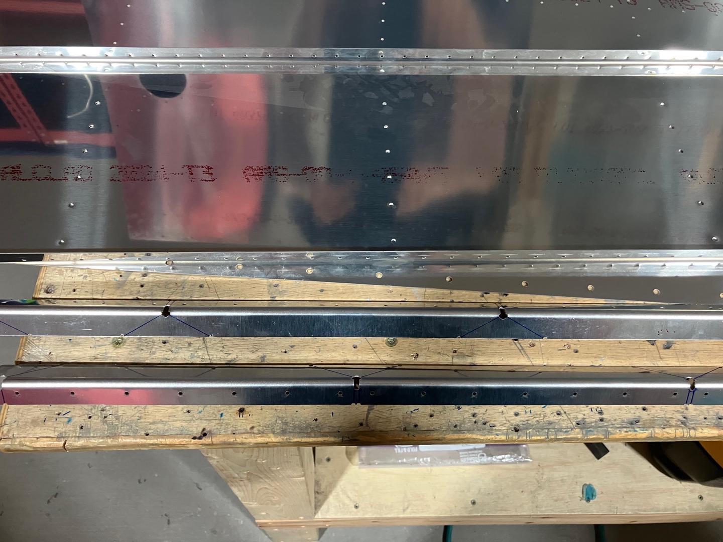 Marking the stiffeners.