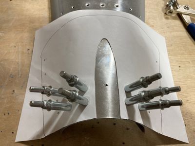 Cutting the holes for the tailwheel mount