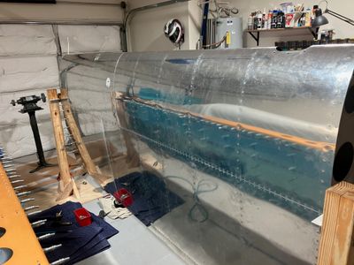 Finished riveting the top skins