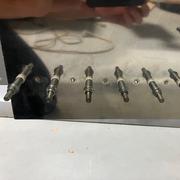 Using rivets to align the skins.