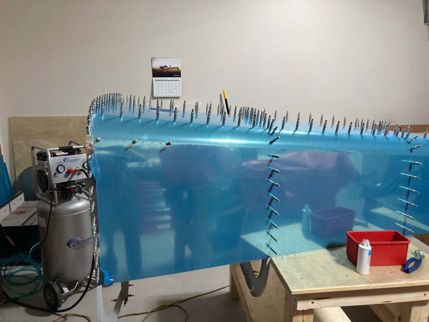 The aft fuselage is on the table.