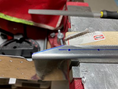 Line marked and flange trimmed