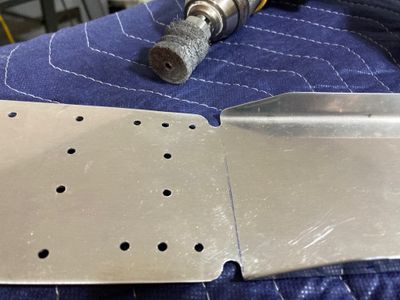 Flanges dressed with the Scotch-Brite 2" wheel.