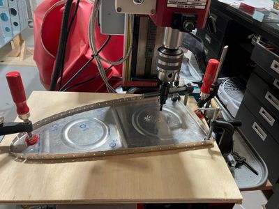 Cutting the hole in the inboard rib.