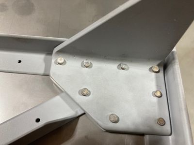 Tight rivets on an angle.