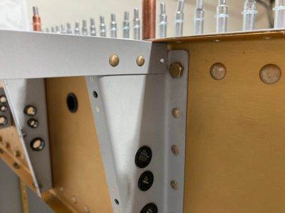 The last floor stiffener rivet is kind of hard to reach!