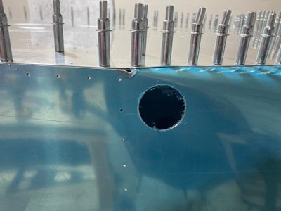 Drilled the hole in the fuselage.