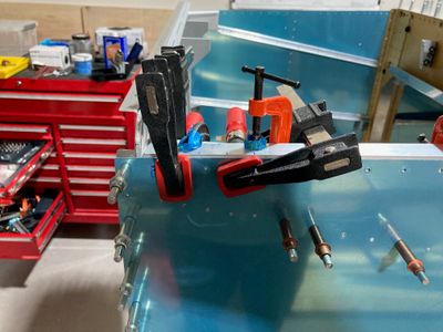 The lower longeron clamped.