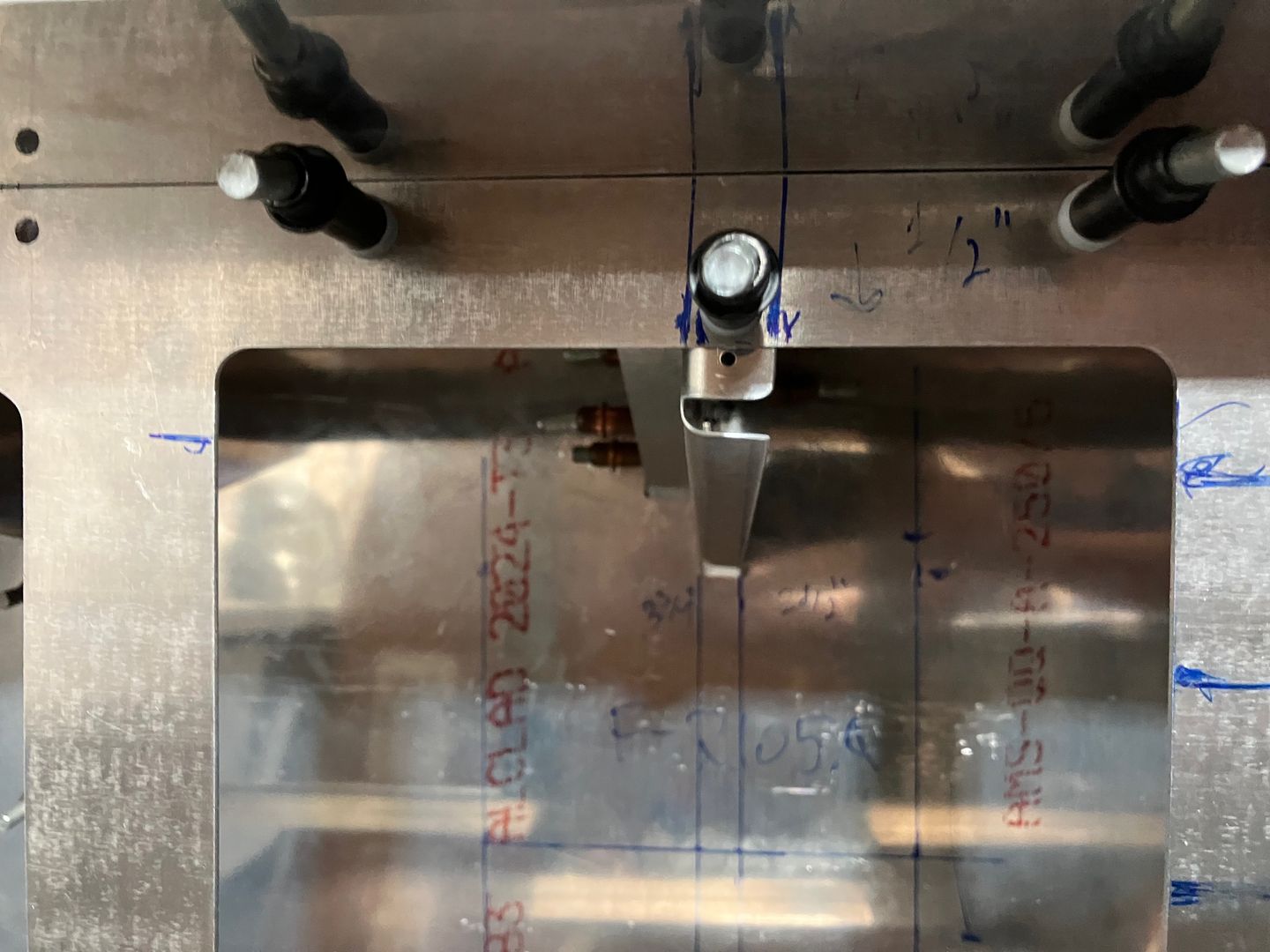 The center of the panel.