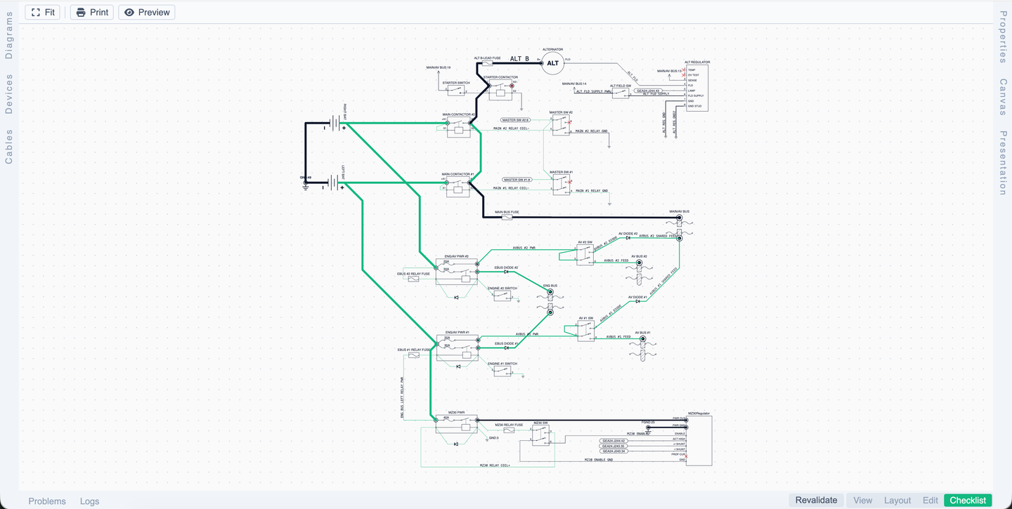 Power distribution diagram