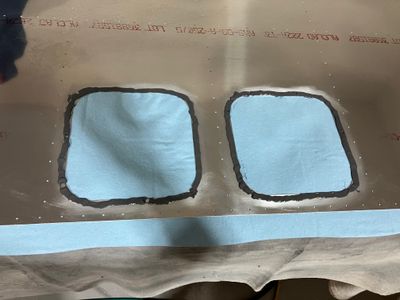 Proseal applied to the skin and the doublers.