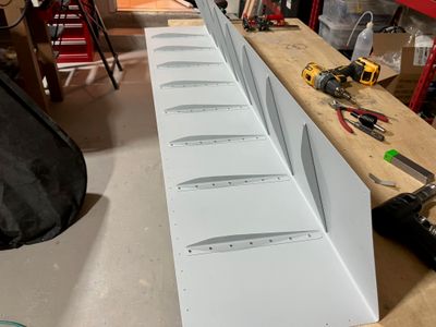 Riveting the aileron stiffeners