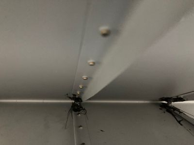 Putting the tank sealant on the stiffeners.