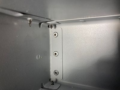 Blind rivets installed.