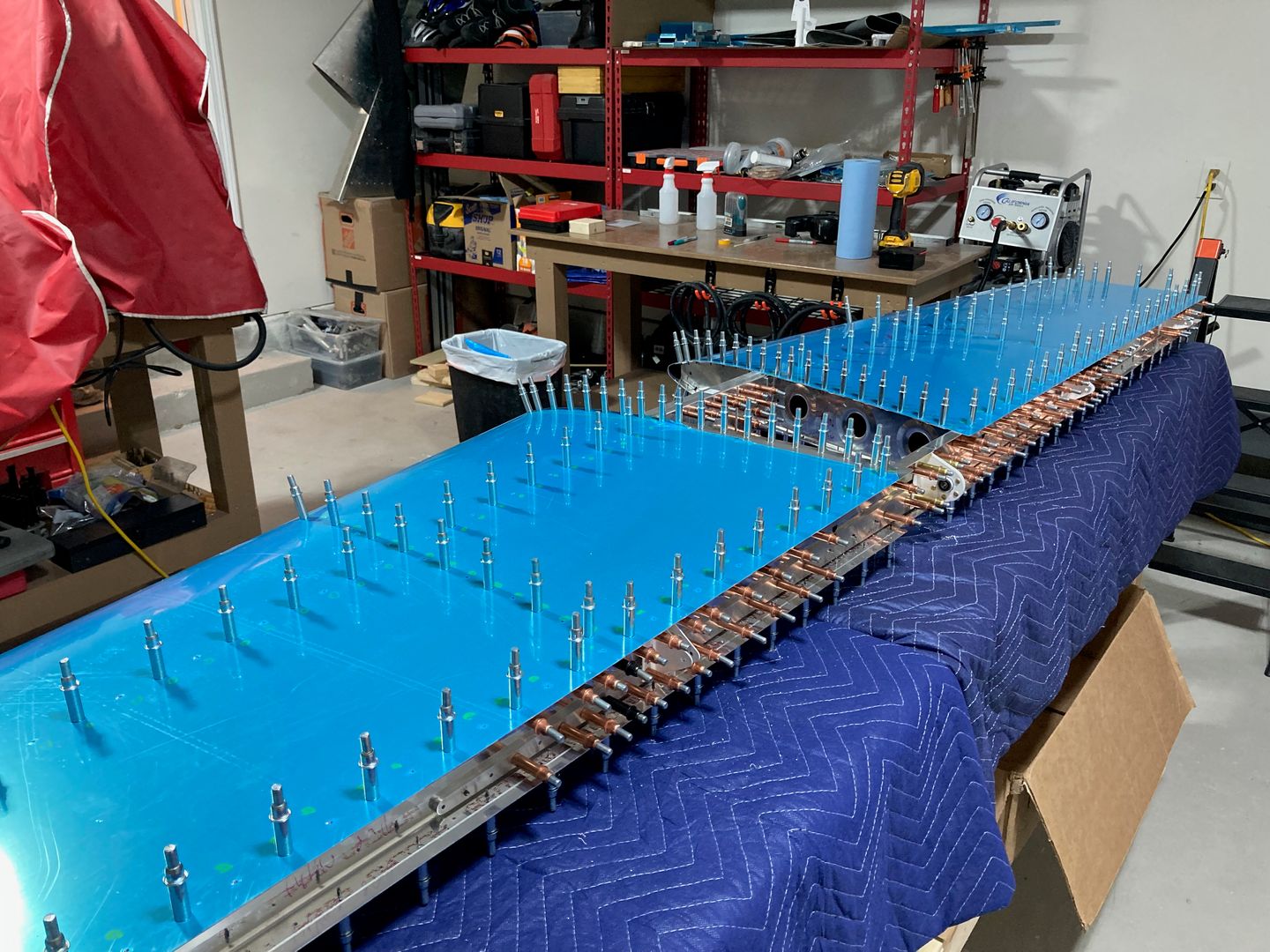 Skins are drilled to the skeleton.