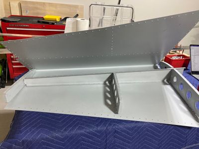 Vertical stabilizer disassembled.