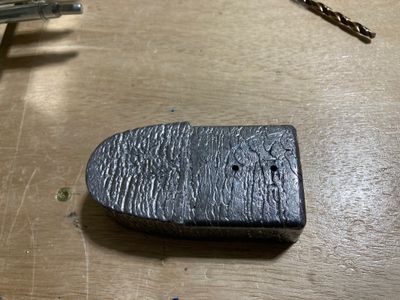 The counterbalance drilled with #40.