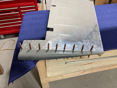 The fairing drilled to the rudder.
