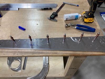 Drilling the bellcrank channel.