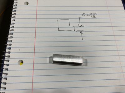 The machined offset.