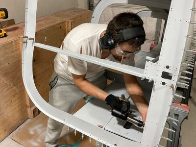 Finished riveting aft fuselage