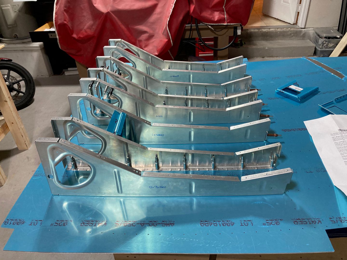 Ribs clecoed to the skin.