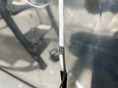 Soldering tinned braid.