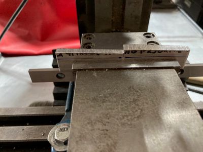 Stock clamped in the vise.