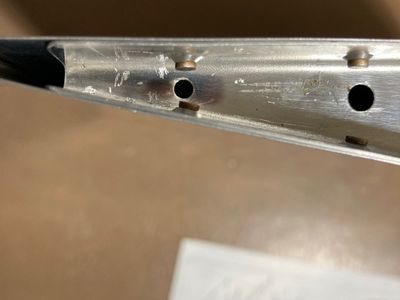 The last two rivets on ribs